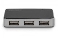 Digitus HUB/Koncentrator 4-portowy USB 2.0 HighSpeed, aktywny, czarno-srebrny