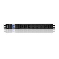 Qoltec Listwa zasilająca do Rack 19cali | circuit breaker | 1U | 10A | PDU | 8xIEC C13 | 2m