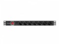 Lanberg Listwa zasilajaca Rack PDU 19"  1U 16A 7X SCHUKO 2m czarna