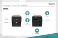 Digitus Zasilacz awaryjny UPS Line-Ineractive LCD, 1000VA/600W, 2x12V/7Ah, AVR, 4xSCHUKO, USB, RS232, RJ45