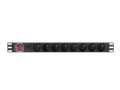 Lanberg Listwa zasilająca rack PDU 19 cali 1U 16A 8X 230V PL 2 czarna