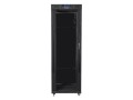 Lanberg Szafa instalacyjna rack stojąca 19 37u 600x800 czarna, drzwi szklane lcd (Flat pack)