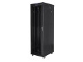 Lanberg Szafa instalacyjna rack stojąca 19 42U 600x1000 czarna, drzwi szklane lcd (flat pack)