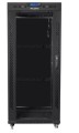 Lanberg Szafa instalacyjna rack stojąca 19 cali  27u 800x1000 czarna drzwi szklane LCD (flat pack)