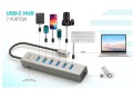 i-tec Hub USB-C Charging Metal HUB 7 Port