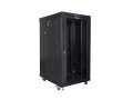 Lanberg Szafa stojąca 19 cali 22U 600x800 drzwi szklane LCD (flat pack) v2 czarna