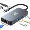 TB Adapter HUB USB C (7w1) HDMI USB SD/TF RJ45 (2500 Mbps) PD