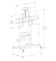 Techly Stojak Mobilny do Tablic interaktywnych 52-110cali, 120kg, płynna regulacja