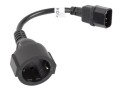 Lanberg Przedłużacz kabla zasilającego IEC 320 C14 - Schuko 20cm czarny