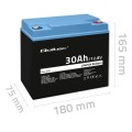 Qoltec Akumulator LiFePO4 Litowo-Żelazowo-Fosforanowy | 12.8V | 30Ah |  384Wh | BMS
