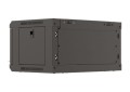 Lanberg Szafa instalacyjna rack wisząca 19" 4U 540x350 czarna drzwi   przeszklone ( flat pack)