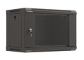 Lanberg Szafa instalacyjna rack wisząca 19" 6U 540x350 czarna drzwi  przeszklone ( flat pack)