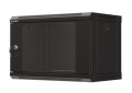 Lanberg Szafa instalacyjna rack wisząca 19" 6U 540x350 czarna drzwi  przeszklone ( flat pack)