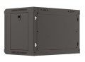 Lanberg Szafa instalacyjna rack wisząca 19" 6U 540x350 czarna drzwi  przeszklone ( flat pack)