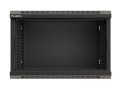 Lanberg Szafa instalacyjna rack wisząca 19" 6U 540x350 czarna drzwi  przeszklone ( flat pack)