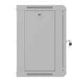 Lanberg Szafa instalacyjna rack wisząca 19" 9U 540x350 szara drzwi przeszklone ( flat pack)