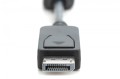 Digitus Kabel adapter Displayport z zatrzaskiem 1080p 60Hz FHD Typ DP/HDMI A M/Ż czarny 0,15m