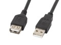 Lanberg Przedłużacz kabla USB 2.0 AM-AF czarny 1.8M