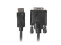 Lanberg Kabel DisplayPort v1.2 DVI-D(24+1) 1.8M czarny                  CA-DPDV-10CU-0018-BK
