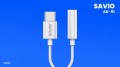 Savio Adapter USB-C - Mini Jack 3,5mm, Xiaomi, Huawei, Oppo,  AK-51