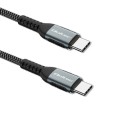 Qoltec Kabel USB 2.0 typ C | USB 2.0 typ C 100W | QC 3.0| PD | 1.5m |   Czarny
