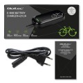 Qoltec Ładowarka do roweru skutera elektrycznego 36V | 42V | 2A | 5.5*2.5 + wodoodporna + kabel zasilający