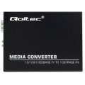 Qoltec Dwukierunkowy Media Konwerter SWITCH Ethernet 1x RJ45 1x SFP |   1000Mb/s | 5V