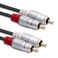 Qoltec Kabel 2xRCA męski / 2xRCA męski | 2m | czarny