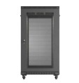 Lanberg Szafa instalacyjna rack stojąca 19" 22U 600x1000 czarna drzwi    perforowane ( flat pack)