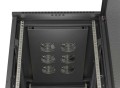 Lanberg Szafa instalacyjna rack stojąca 19" 22U 600x1000 czarna drzwi    perforowane ( flat pack)