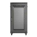 Lanberg Szafa instalacyjna rack stojąca 19" 22U 600x1000 czarna drzwi    perforowane ( flat pack)