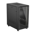 Lanberg Szafa instalacyjna rack stojąca 19" 22U 600x1000 czarna drzwi   przeszkolne ( flat pack)