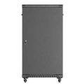 Lanberg Szafa instalacyjna rack stojąca 19" 22U 600x1000 czarna drzwi   przeszkolne ( flat pack)
