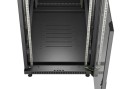 Lanberg Szafa instalacyjna rack stojąca 19" 22U 600x1000 czarna drzwi   przeszkolne ( flat pack)