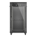 Lanberg Szafa instalacyjna rack stojąca 19" 22U 600x1000 czarna drzwi   przeszkolne ( flat pack)