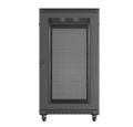 Lanberg Szafa instalacyjna rack stojąca 19" 22U 600x1200 czarna drzwi   perforowane (flat pack)
