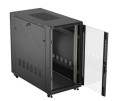Lanberg Szafa instalacyjna rack stojąca 19" 22U 600x1200 czarna drzwi   przeszklone (flat pack)