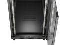 Lanberg Szafa instalacyjna rack stojąca 19" 22U 600x1200 czarna drzwi   przeszklone (flat pack)