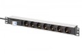 Digitus Listwa zasilająca PDU Rack 19" z wyłącznikiem nadprądowym Typ C 16A, 7 gniazd Schuko CEE 7/3 (45°), kabel 1,8m wtyk Unischuko CEE 7/7, 16A, al