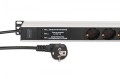 Digitus Listwa zasilająca PDU Rack (620mm) z zabezpieczeniem przeciwprzepięciowym + filtr EMI/RFI, 9 gniazd Schuko CEE 7/3 (45°), kabel 2m wtyk Unisch