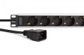 Digitus Listwa zasilająca PDU Rack 19", 9 gniazd Schuko CEE 7/3 (45°), kabel 2m wtyk IEC C20, 16A, aluminiowa