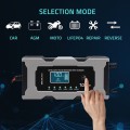 Qoltec Mikroprocesorowa ładowarka 12V 10A | Prostownik z funkcją naprawy do akumulatora AGM GEL LiFePO4 | LCD