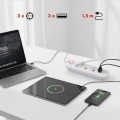 Maclean Listwa zasilająca MCE394 W 3 gniazda 3xUSB, 110-240V AC 50/60, 2.1A max 2500W, biała