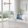 Maclean Listwa zasilająca MCE394 W 3 gniazda 3xUSB, 110-240V AC 50/60, 2.1A max 2500W, biała