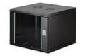 Digitus Szafa sieciowa wisząca Dynamic 19" 9U rack 474x600x600mm, drzwi szyba, czarna, niezłożona, 60kg