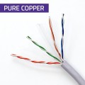 Qoltec Kabel patchcord sieciowy skrętka UTP | Miedziany Cu | CAT6 | Highspeed 1Gb/s | LAN | 100m | Szary