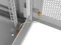 Lanberg Szafa instalacyjna rack wisząca 19 cali 9U 600x450 drzwi perforowane (flat pack) szara