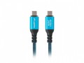 Lanberg Kabel USB-C M/M USB4 0,5m 240W 8K 60HZ czarno-niebieski