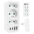 Maclean Rozdzielacz na 3 gniazda MCE248 F/W 2xUSB-A 2xUSB-C biały
