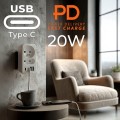 Maclean Rozdzielacz na 2 gniazda MCE249 F/W  2x USB-A 2x USB-C